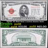 1928F $5 Red Seal United States Note Grades Choice AU/BU Slider