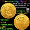 ***Auction Highlight*** 1798 Small 8 BD-6 Gold Draped Bust Half Eagle $5 Graded au55 Details By SEGS
