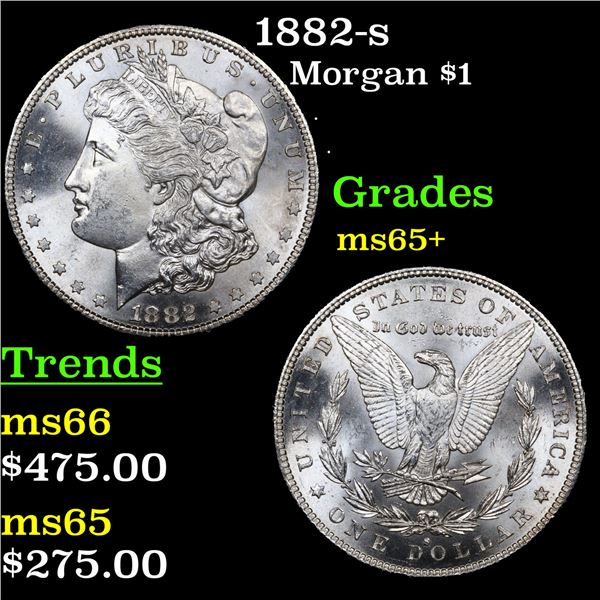 1882-s Morgan Dollar $1 Grades GEM+ Unc