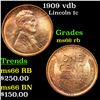 Image 1 : 1909 vdb Lincoln Cent 1c Grades GEM+ Unc RB
