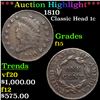 ***Auction Highlight*** 1810 Classic Head Large Cent 1c Graded f15 By SEGS (fc)