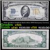 1934A $10 Silver Certificate North Africa WWII Emergency Currency Grades vf+