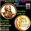 Proof ***Auction Highlight*** 1942 Lincoln Cent 1c Graded pr66+ rd By SEGS (fc)