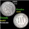 1865 Three Cent Copper Nickel 3cn Grades Select Unc