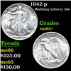 1942-p Walking Liberty Half Dollar 50c Grades GEM+ Unc