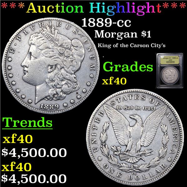 ***Auction Highlight*** 1889-cc Morgan Dollar $1 Graded xf By USCG (fc)