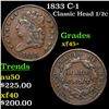Image 1 : 1833 Classic Head half cent C-1 1/2c Grades xf+++