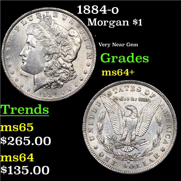 1884-o Morgan Dollar $1 Grades Choice+ Unc