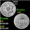 Image 1 : 1855 Three Cent Silver 3cs Grades vg+