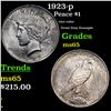 Image 1 : 1923-p Peace Dollar $1 Grades GEM Unc
