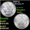 Image 1 : 1897-p Morgan Dollar $1 Grades Choice+ Unc
