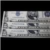 Image 2 : Set of 3x Consecutive 1934C $5 Blue Seal Silver Certificates, All CU Grade Grades Choice CU