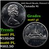 1965 Small Beads, Pointed 5 Canada Dollar $1 Grades GEM++ PL