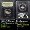 Image 1 : Proof 1991-S Mount Rushmore Modern Commem Half Dollar 50c Graded GEM++ Proof Deep Cameo BY USCG