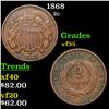Image 1 : 1868 Two Cent Piece 2c Grades vf++