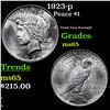 1923-p Peace Dollar $1 Grades GEM Unc