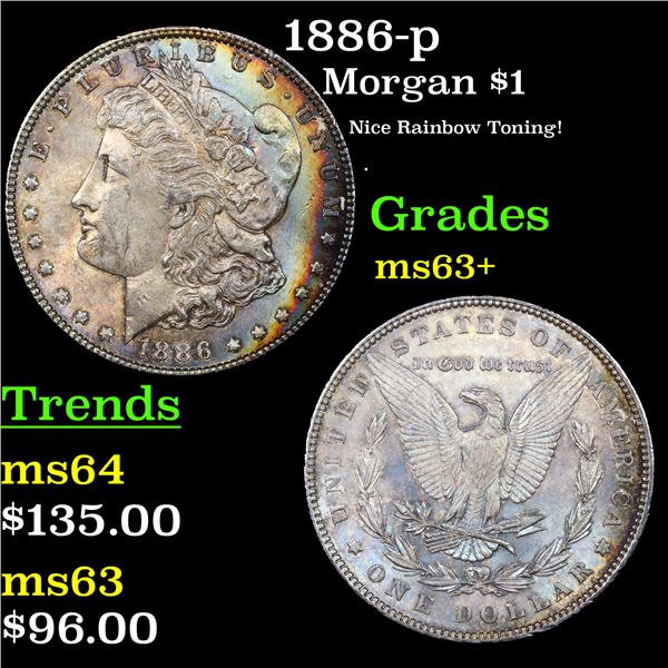 1886-p Morgan Dollar $1 Grades Select+ Unc