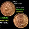 Image 1 : 1902 Indian Cent 1c Grades GEM Unc RD