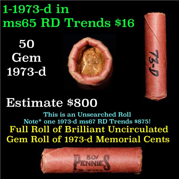 Shotgun Lincoln 1c roll, 1973-d 50 pcs Steel strong Wrapper.