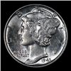 Image 2 : 1943-p Mercury Dime 10c Grades GEM Unc