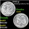 Image 1 : 1942-p Walking Liberty Half Dollar 50c Grades Select Unc