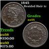 1845 Braided Hair Large Cent 1c Grades Choice AU