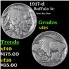 1917-d Buffalo Nickel 5c Grades vf+