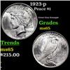 Image 1 : 1923-p Peace Dollar $1 Grades GEM Unc