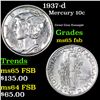 Image 1 : 1937-d Mercury Dime 10c Grades GEM FSB