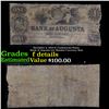 Image 1 : December 8, 1854 $1 Confederate States Bank of Augusta GA Obsolete Currency Note Grades f details