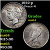 Image 1 : 1922-p Peace Dollar $1 Grades Choice Unc