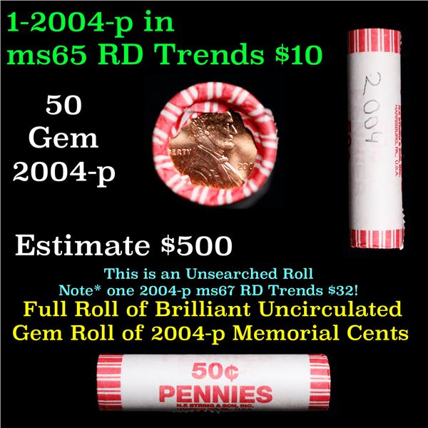 Shotgun Lincoln 1c roll, 2004-p 50 pcs Brandt Wrapper.