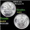 Image 1 : 1884-o/o  Morgan Dollar $1 Grades Choice Unc