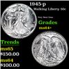 Image 1 : 1945-p Walking Liberty Half Dollar 50c Grades Choice+ Unc