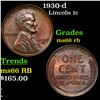 Image 1 : 1930-d Lincoln Cent 1c Grades GEM+ Unc RB