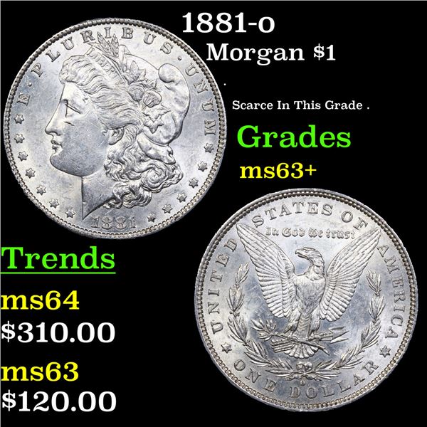 1881-o Morgan Dollar $1 Grades Select+ Unc