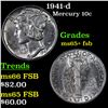Image 1 : 1941-d Mercury Dime 10c Grades GEM+ FSB
