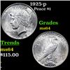 Image 1 : 1925-p Peace Dollar $1 Grades Choice Unc