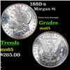 Image 1 : 1880-s Morgan Dollar $1 Grades GEM Unc