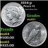 Image 1 : 1934-p Peace Dollar $1 Grades Select+ Unc