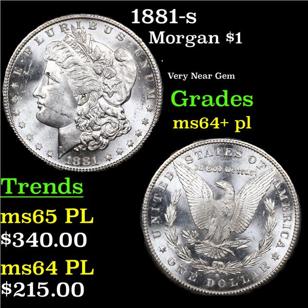 1881-s Morgan Dollar $1 Grades Choice Unc+ PL