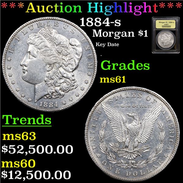 ***Auction Highlight*** 1884-s Morgan Dollar $1 Graded BU+ By USCG (fc)