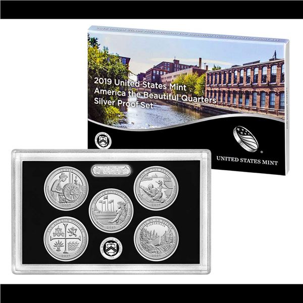 2019 United States America The Beautiful Quarters Proof Set 5 Coins