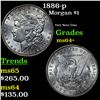 Image 1 : 1886-p Morgan Dollar $1 Grades Choice+ Unc