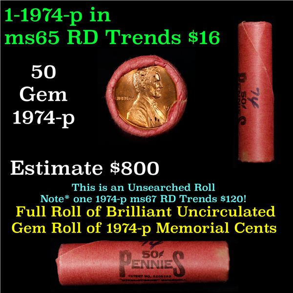 Shotgun Lincoln 1c roll, 1974-p 50 pcs steel strong