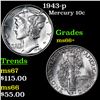 Image 1 : 1943-p Mercury Dime 10c Grades GEM++ Unc