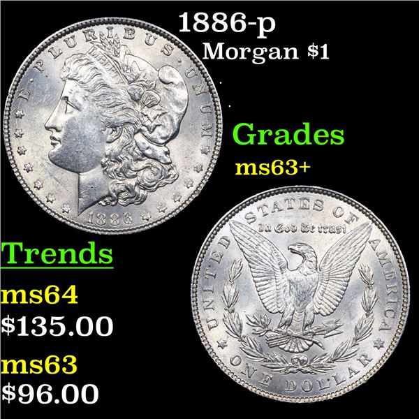 1886-p Morgan Dollar $1 Grades Select+ Unc