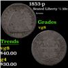 Image 1 : 1853-p Seated Liberty Half Dime 1/2 10c Grades vg, very good