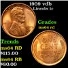 Image 1 : 1909 vdb Lincoln Cent 1c Grades Choice Unc RD
