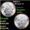 Image 1 : 1883-o Morgan Dollar $1 Grades Choice+ Unc